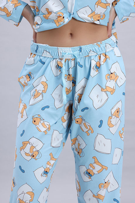 Zivame Winnie the Pooh Knit Cotton Pyjama Set - Crystal Blue — image 7